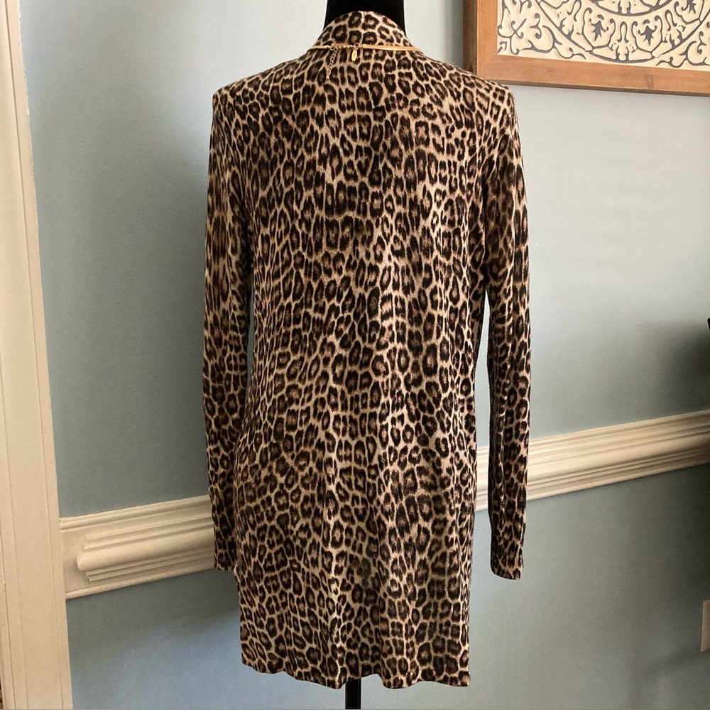 Chico's Cheetah Animal Print Knit Duster Cardigan Leopard Sz Small 4/6 - Picture 9 of 9